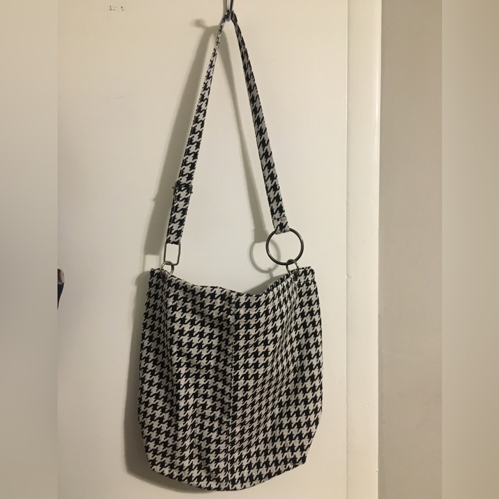 Fabric grey/black purse- super cute